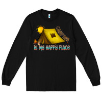 Black camping is my happy place Long Sleeve Tee - CowhideDigitalArt