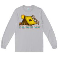 Moon Dust camping is my happy place Long Sleeve Tee - CowhideDigitalArt