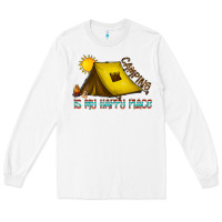 White camping is my happy place Long Sleeve Tee - CowhideDigitalArt
