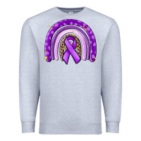 Heather Grey awerenes ribbon  rainbow Premium Sweatshirt - MaliasSmallBusiness