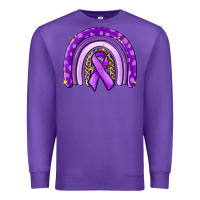Purple awerenes ribbon  rainbow Premium Sweatshirt - MaliasSmallBusiness