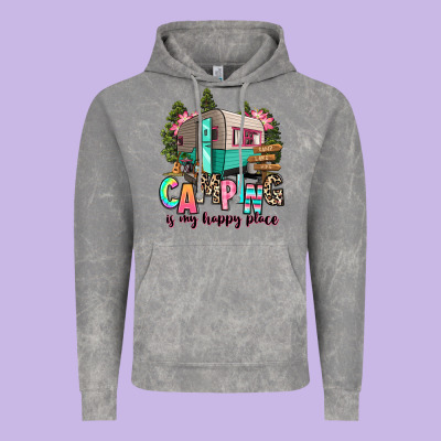 Vintage Hoodie camping is my happy place