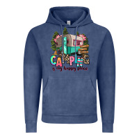 Vintage Denim camping is my happy place Vintage Hoodie - RanaPortraitStore