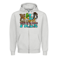 Dove Grey wild and free with cactus Zipper Hoodie - AdoDesignShop