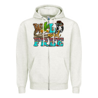 Wild And Free With Cactus Zipper Hoodie | Teevron