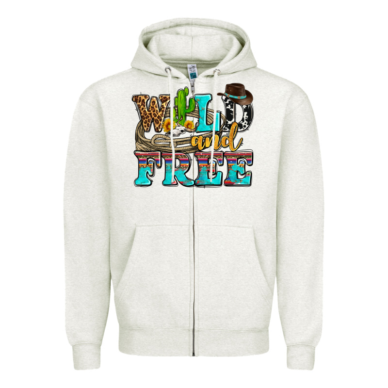 Wild And Free With Cactus Zipper Hoodie by AdoDesignShop | Teevron