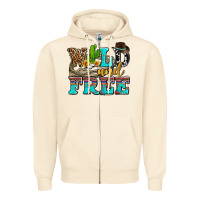 Sandshell wild and free with cactus Zipper Hoodie - AdoDesignShop