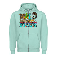Seafoam wild and free with cactus Zipper Hoodie - AdoDesignShop