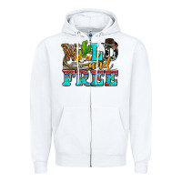 White wild and free with cactus Zipper Hoodie - AdoDesignShop