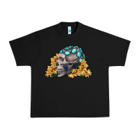 Black skull with sunflowers Urban Heavy Tee - RanaPortraitStore