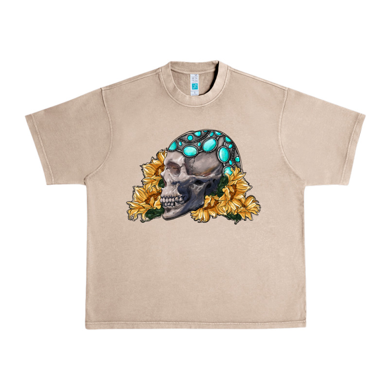 Skull With Sunflowers Urban Heavy Tee by RanaPortraitStore | Teevron