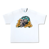 White skull with sunflowers Urban Heavy Tee - RanaPortraitStore