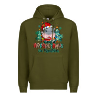 Army Green i want a hippopotamus for christmas Premium Hoodie - MaliasSmallBusiness