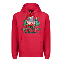 Cardinal i want a hippopotamus for christmas Premium Hoodie - MaliasSmallBusiness