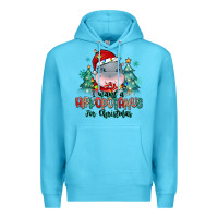 Ocean Blue i want a hippopotamus for christmas Premium Hoodie - MaliasSmallBusiness