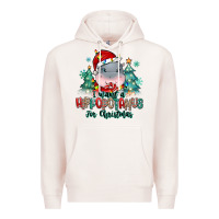 Pale Pink i want a hippopotamus for christmas Premium Hoodie - MaliasSmallBusiness