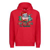 Red i want a hippopotamus for christmas Premium Hoodie - MaliasSmallBusiness