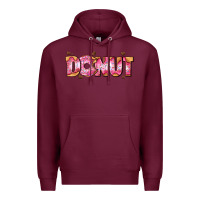 Burgundy donut with donut and hearts Premium Hoodie - AdoDesignShop
