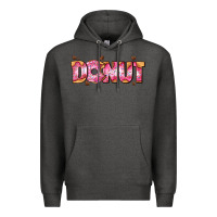 Charcoal Heather donut with donut and hearts Premium Hoodie - AdoDesignShop