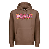Chestnut donut with donut and hearts Premium Hoodie - AdoDesignShop