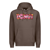 Coffee donut with donut and hearts Premium Hoodie - AdoDesignShop