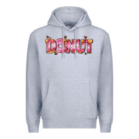 Heather Grey donut with donut and hearts Premium Hoodie - AdoDesignShop