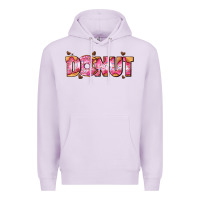 Lilac donut with donut and hearts Premium Hoodie - AdoDesignShop