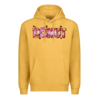 Mustard donut with donut and hearts Premium Hoodie - AdoDesignShop