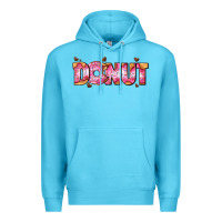 Ocean Blue donut with donut and hearts Premium Hoodie - AdoDesignShop