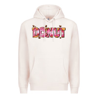 Pale Pink donut with donut and hearts Premium Hoodie - AdoDesignShop