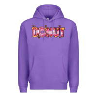Purple donut with donut and hearts Premium Hoodie - AdoDesignShop