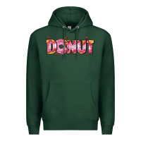 Sports Green donut with donut and hearts Premium Hoodie - AdoDesignShop