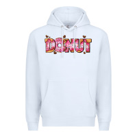 White donut with donut and hearts Premium Hoodie - AdoDesignShop
