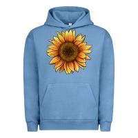 Pigment Pebble Blue sunflower Urban Hoodie - BarkalooDesign
