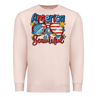 Pale Pink america the beautiful Premium Sweatshirt - MaliasSmallBusiness