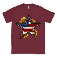 Burgundy western 4th of july star Classic Tee - HRA Design Shop