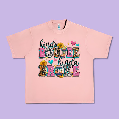 Kinda Boujee Kinda Broke Urban Heavy Tee Designed By Zillion Design Studio