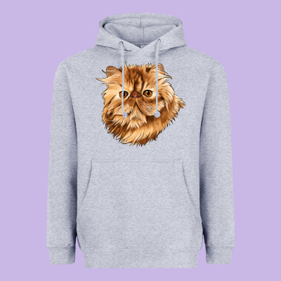 Persian Cat Face Heavyweight Hoodie Designed By Lillyallendesigns