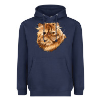Navy Persian Cat Face Heavyweight Hoodie - LillyAllenDesigns