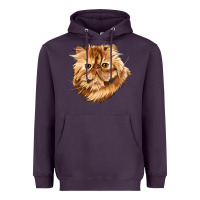 Plum Persian Cat Face Heavyweight Hoodie - LillyAllenDesigns
