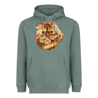 Sage Persian Cat Face Heavyweight Hoodie - LillyAllenDesigns