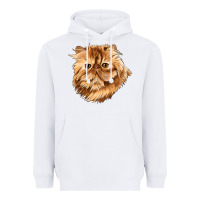 White Persian Cat Face Heavyweight Hoodie - LillyAllenDesigns