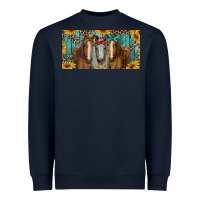 Navy horses with leopard and sunflowers Heavyweight Sweatshirt - RanaPortraitStore
