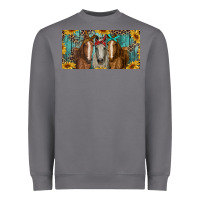 Storm horses with leopard and sunflowers Heavyweight Sweatshirt - RanaPortraitStore
