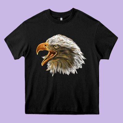 Bald Head Eagle Heavy Core Tee Designed By Lillyallendesigns