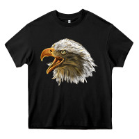 Black Bald Head Eagle Heavy Core Tee - LillyAllenDesigns