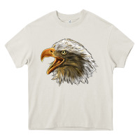 Cream Bald Head Eagle Heavy Core Tee - LillyAllenDesigns