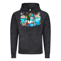 Vintage Black winter snowman coffee cups Vintage Hoodie - Zillion Design Studio