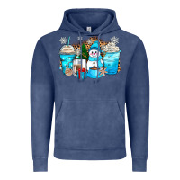 Vintage Denim winter snowman coffee cups Vintage Hoodie - Zillion Design Studio