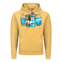 Vintage Mustard winter snowman coffee cups Vintage Hoodie - Zillion Design Studio